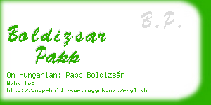 boldizsar papp business card